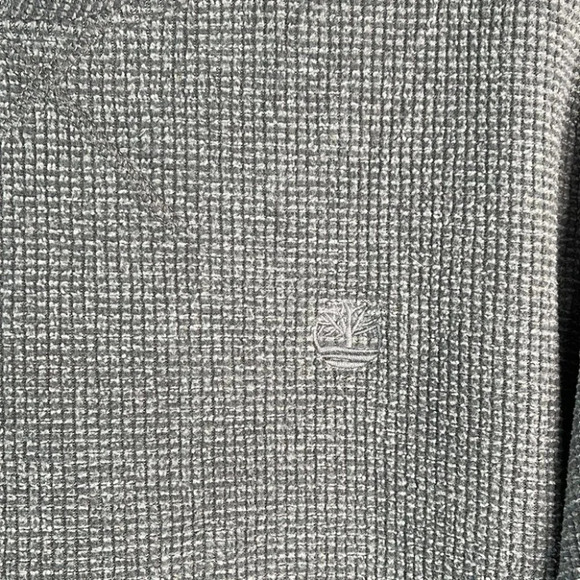 TIMBERLAND Mens Grey Thermal Crewneck Sweater Gorpcore Waffle-knit Layer Size M - Picture 5 of 10